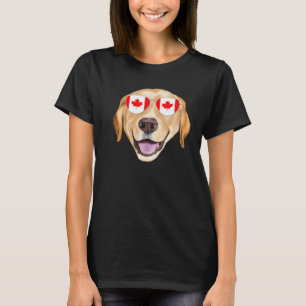 Camiseta Bandeira Canadense Cachorro Labrador Retriever Ama