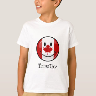 Camiseta Bandeira canadense de sorriso lustrosa
