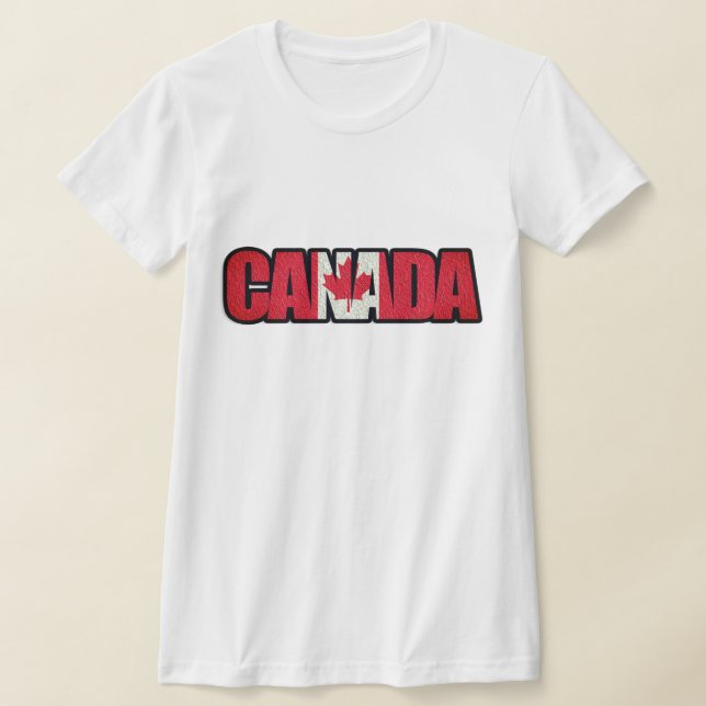 Camiseta Bandeira Canadense Em "Canadá" (Postura )