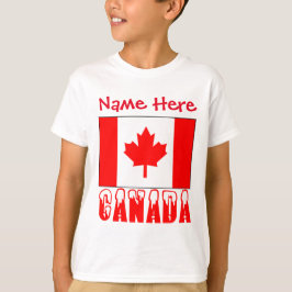 Camiseta Bandeira Canadense Personalizada Meninos Herança