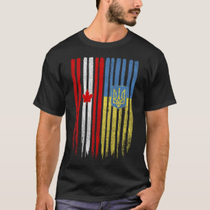 Camiseta Bandeira Canadense Ucraniana Canadá Ucrânia