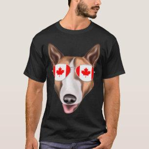 Camiseta Bandeira canadiana Bull Terrier Dog Canada Pocket