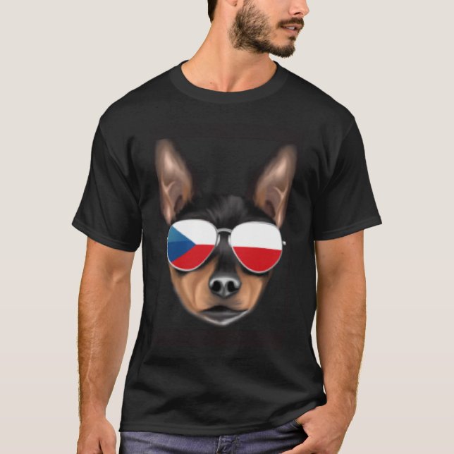 Camiseta Bandeira Checa Fox Terrier Dog República Checa Poc (Frente)