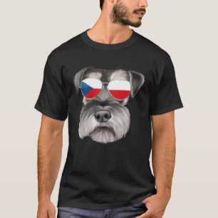 Camiseta Bandeira Checa Miniatura Schnauzer Cão República C