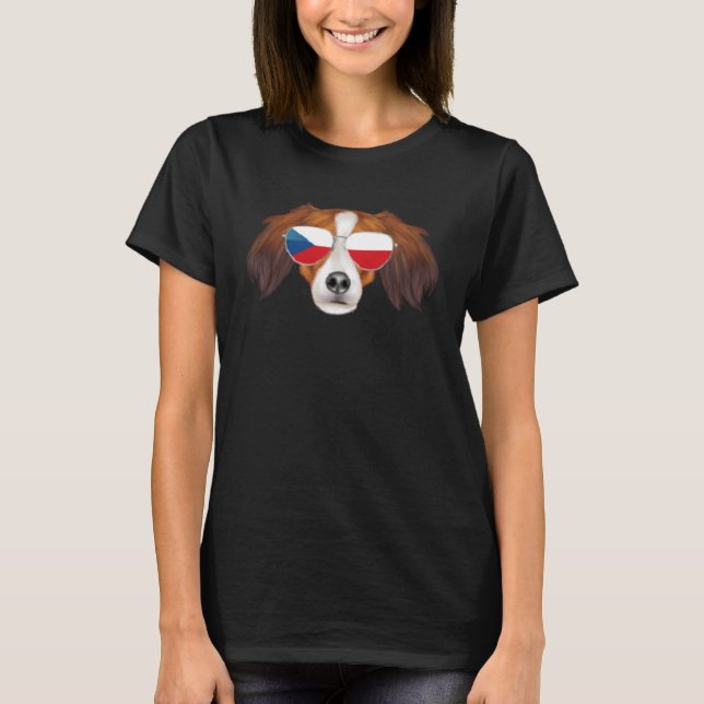 Camiseta Bandeira Checa Nederlandse Kooikerhondje República (Frente)