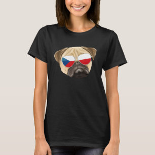 Camiseta Bandeira Checa Pug Cachorro República Checa Bolso