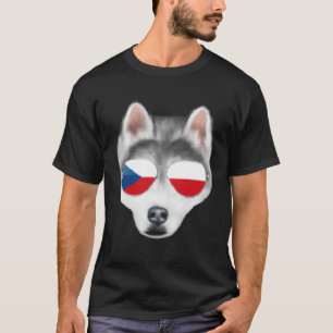 Camiseta Bandeira Checa Siberian Husky Dog República Checa
