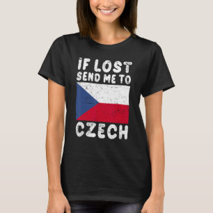 Camiseta Bandeira checa Souvenir Se perdido me envie para c