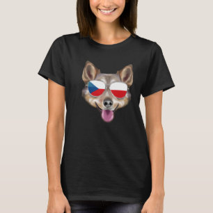 Camiseta Bandeira Checa sueca Vallhund Dog República Checa