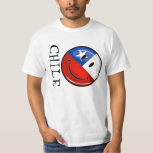 Camiseta Bandeira chilena de sorriso do círculo lustroso