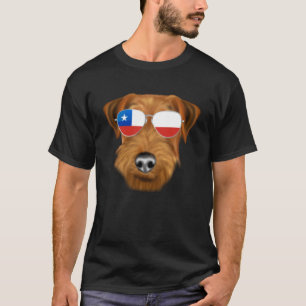 Camiseta Bandeira chilena Welsh Terrier Dog Chile Pocket