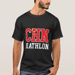Camiseta Bandeira Chinesa Biathlonista - Chinês Chn Biathlo