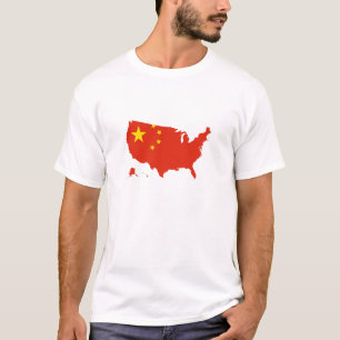 Camiseta Bandeira chinesa de China em EUA Estados Unidos