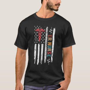 Camiseta Bandeira Clássica Envelhecida Para Enfermeira De S