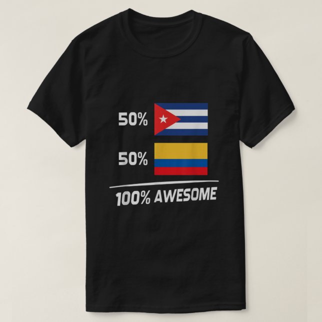 Camiseta Bandeira Colombiana Cubana Colômbia (Frente do Design)