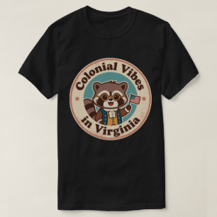 Camiseta Bandeira Colonial Engraçada Vintage de Guaxinim da