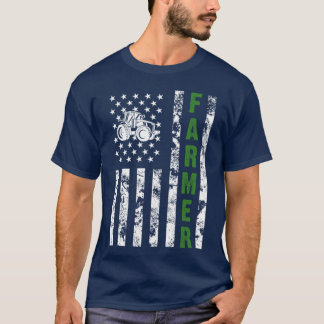 Camiseta Bandeira Com Trator Patriótico Agricultor Agricult