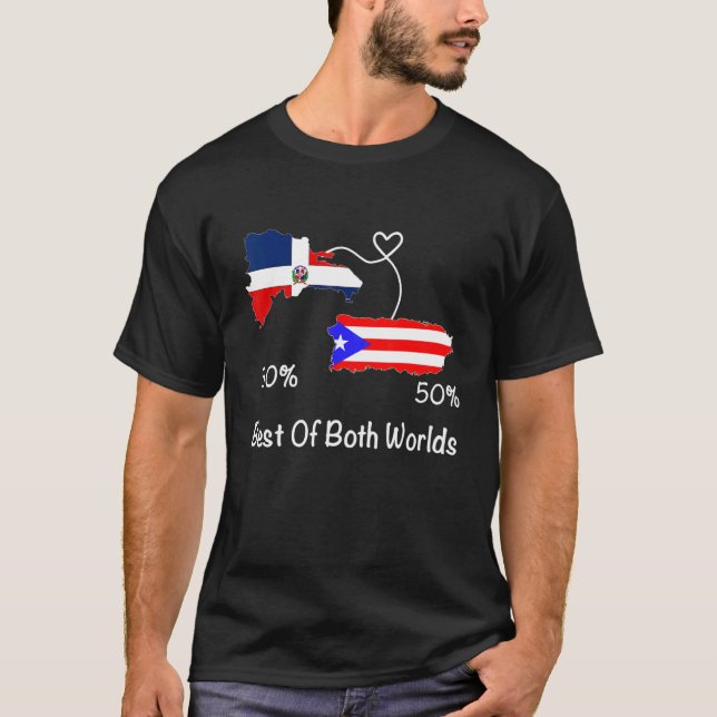 Camiseta Bandeira Combinada Mapa Metade Porto Rico Metade D (Frente)
