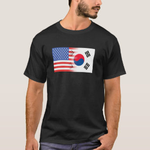 Camiseta Bandeira coreana americana Coreia do Sul EUA