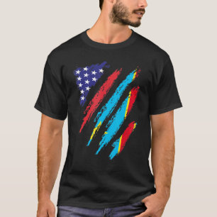 Camiseta Bandeira Crescente Americana do Congo Patriot Heri