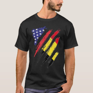 Camiseta Bandeira Crescente Belga Americana Patriot Heritag
