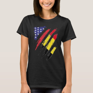 Camiseta Bandeira Crescente Belga Americana Patriot Heritag