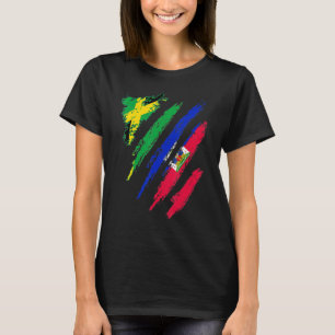 Camiseta Bandeira Crescida Americana do Haiti EUA Mês do Pa