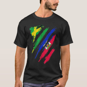 Camiseta Bandeira Crescida Americana do Haiti EUA Patriota