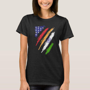 Camiseta Bandeira Crescida Americana Índia EUA Mês do Patri