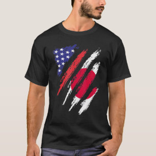 Camiseta Bandeira Crescida Americana Japão EUA Mês do Patri