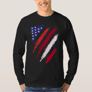 Camiseta Bandeira Crescida Americana Letônia EUA Patriotism
