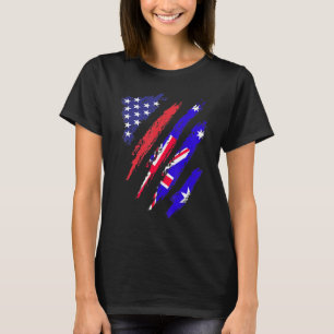 Camiseta Bandeira Crescida Australiana Americana EUA Patrio