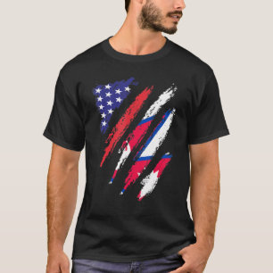 Camiseta Bandeira Crescida Nepal Americana Mês do Patrimôni