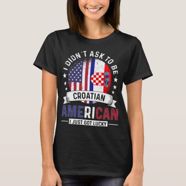 Camiseta Bandeira Croata Americana Orgulho Croácia (Frente)