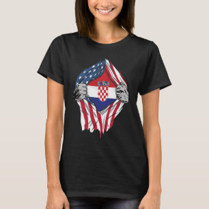 Camiseta Bandeira Croata Dentro de Sangue da Croácia