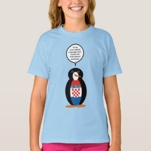 Camiseta Bandeira Croata Pinguim Ms Personalizada Fala