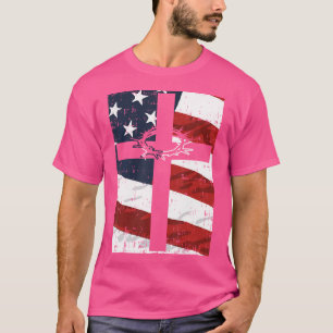 Camiseta Bandeira Cross-americana Thorn Deus Jesus Faith Ch