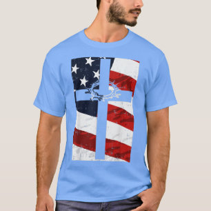 Camiseta Bandeira Cross-americana Thorn Deus Jesus Faith Ch