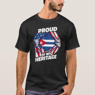 Camiseta Bandeira Cubana Americana Orgulha-Se Do Meu Patrim