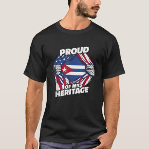 Camiseta Bandeira Cubana Americana Orgulha-Se Do Meu Patrim