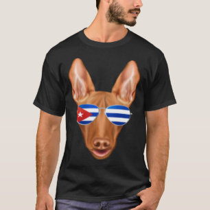 Camiseta Bandeira Cubana Faraó Cão Cão Cachorro Cachorro Ph