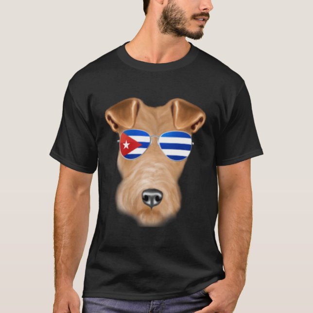 Camiseta Bandeira cubana Fox Terrier Dog Cuba Pocket (Frente)