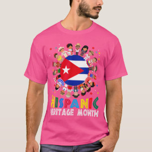 Camiseta Bandeira Cubana Herança Hispânica Cuba Menino Meni
