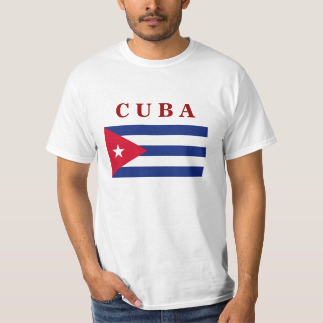 Camiseta Bandeira Cubana, rotulada, T-Shirt (Frente)