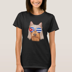 Camiseta Bandeira Cubana Silky Terrier Dog Cuba Pocket