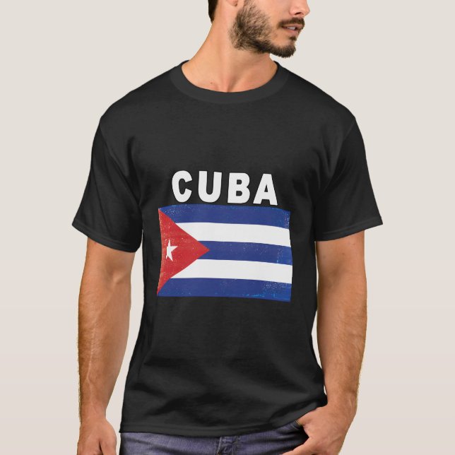 Camiseta Bandeira Cubano - Design de Imagem com Dificuldade (Frente)
