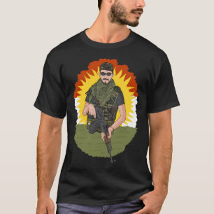 Camiseta Bandeira Curda de Resistência do Curdistão.
