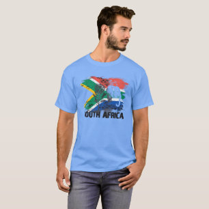 Camiseta Bandeira da África do Sul Elefante Protea Vintage