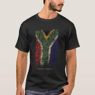 Camiseta Bandeira da África do Sul Vintage - Bandeira da Áf