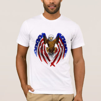 Camiseta bandeira da águia-calva da tatuagem dos estados un